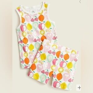 J.Crew Crewcuts Girls’ Fruit Print Glitter Tank Top Pajama Set (Size 2)